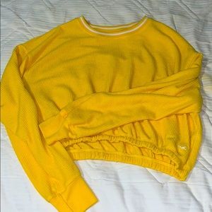 Hollister Yellow Cropped Sweater